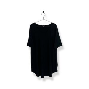 Eileen Fisher Women's Black V-Neck Short Sleeve Tunic Tee